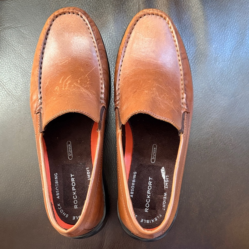 Rockport NEW Men's Tan Leather Slip-On Loafers Size 10 M
